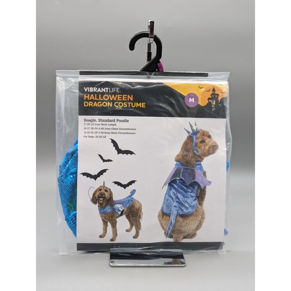 Vibrant Life Blue Dragon Dog Halloween Costume Size Med 20-50 Lbs